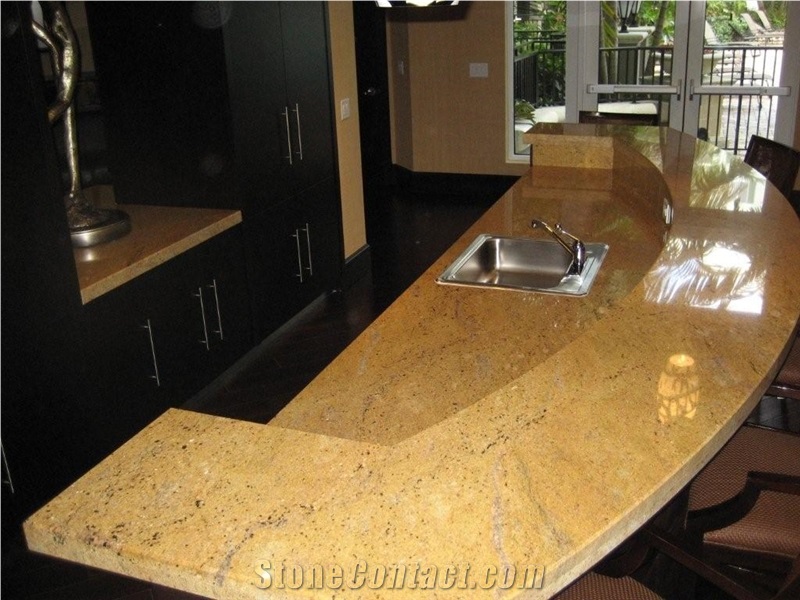 Tropical Delicatus Gold Granite Countertop, Yellow Granite