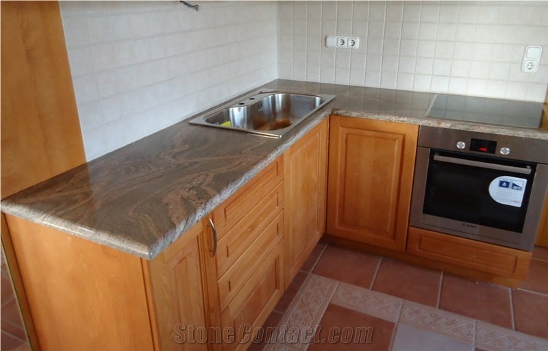 Juparana Colombo Gold Countertop, Granite