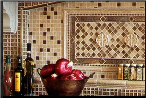 Beige Travertine Kitchen Backsplash