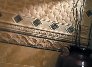 Limestone Carved Border Line, Beige Limestone Border Line