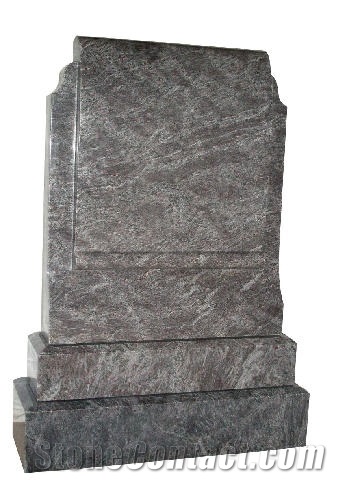 Jet 02 Headstone in Bahama Blue, Granite
