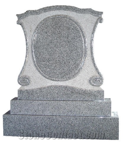 Jet 03 Headstone Light Grey Colour in Silver Grey, Granite