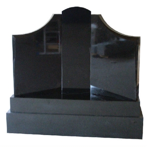 JET 06 Headstone in China Black, Shanxi Black Granite