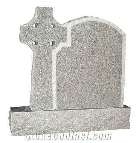 Jet 14 Headstone in G603 Granite, Grey Granite