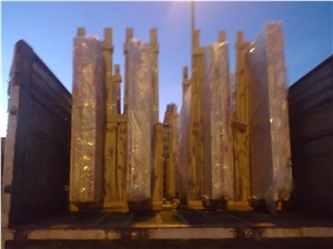 Denizli Light Travertine Slabs, Turkey Beige Travertine