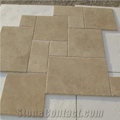 Travertine French Pattern Tiles, Turkey Beige Travertine