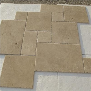 Travertine French Pattern Tiles, Turkey Beige Travertine