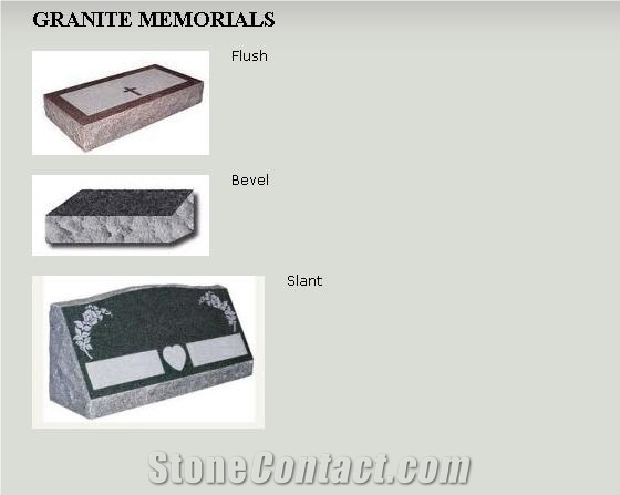 Granite Memorials, Slant Grave Markers