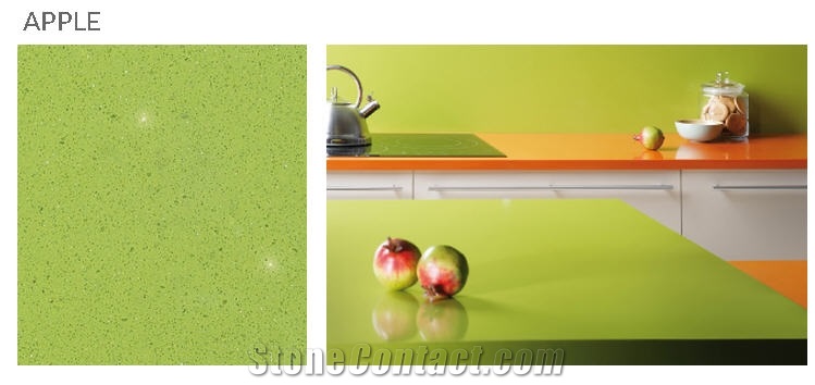 Apple Cuarzo Quartz Stone Kitchen Top