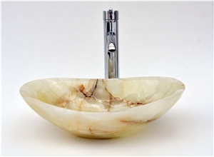 Oval Basin White Onyx