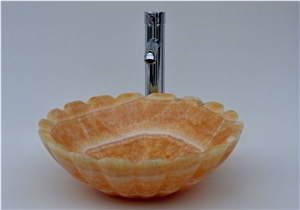 Round Basin in Honey Onyx, Yellow Onyx Round Basin