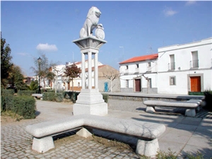 White Amanecer Granite Urban Furniture and Bench, Amanecer White Granite
