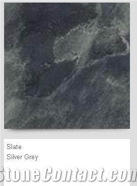 Silver Grey Slate Slabs & Tiles, India Grey Slate