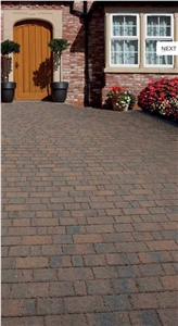 Portland Stone Brindle Rustica Block Paving, Brown Limestone Cobble, Pavers