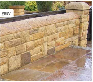 Yorkshire Coarse Gritstone Walling, Beige Sandstone Mushroom Stone