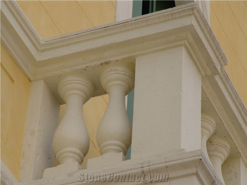 Balustrade, Railings, Pietra Carparo Bianca White Limestone