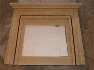 Fireplace Mantel, San Gottardo Fiorito Beige Limestone