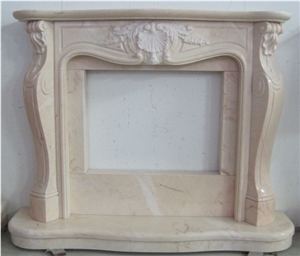 Fireplace Mantel, Pietra Carparo Grigio Beige Limestone
