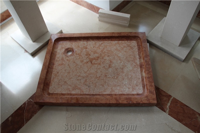 Marble Shower Tray, Rosso Magnaboschi Red Marble
