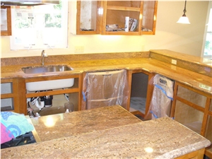 Crema Bordeaux Kitchen Countertop, Yellow Granite
