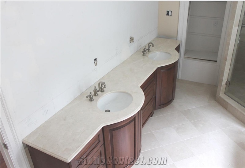 Crema Marfil Marble Master Vanity Top, Beige Marble