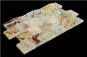 Mosaic Wave Tile, Rainforest Green Marble