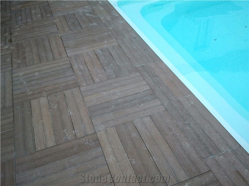 Blue Savoy Pool Deck, Grey Marble