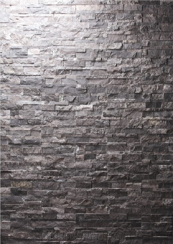 Titanium Black Broken Veneer, Quartzite