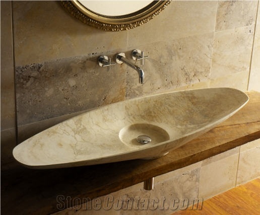 Beige Limestone Basin