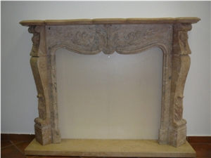 Yellow Marble Fireplace Mantel