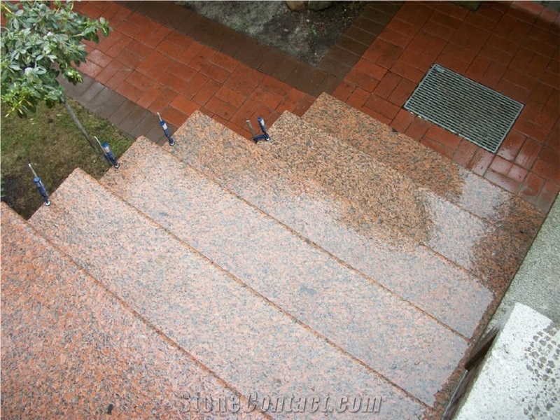 Maple Red Granite Stairs, G562 Red Granite
