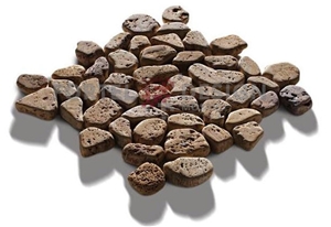 Aegean Pebbles - Yellow Travertine Mosaic