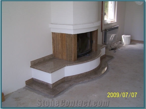 Fireplace, Copper Brown Granite