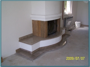 Fireplace, Copper Brown Granite Fireplace, Copper Brown Granite