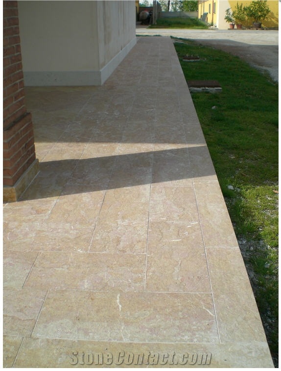 Giallo Reale Pavimento Spazzolato (brushed) Pavers, Yellow Marble