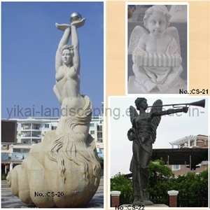 Granite Carving Head Status,Character Figure Statues, White Granite Sculpture