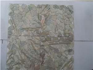 Natural Yellow River Pebble Floor and Wall Mosaic Tile