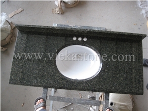 Verde Ubatuba Granite Bathroom Vanity Top, Verde Ubatuba Green Granite Bathroom Vanity Top