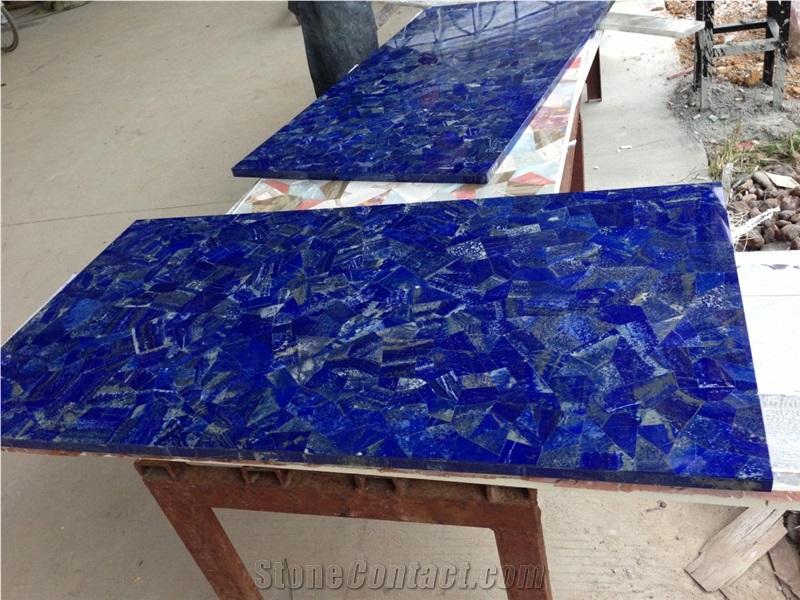 Lapiz Lazuli Blue Semiprecious Stone Tiles and Slabs