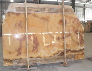 Orange Onyx Slabs, Iran Yellow Onyx