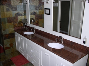 Abstract Brown Granite Vanity Top