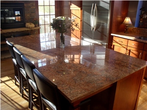 Bordeaux Granite Kitchen Island Top, Countertop, Bordeaux Fuji Granite Kitchen Island Top