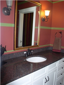 Dakota Mahogany Granite Vanity Top, Brown Granite