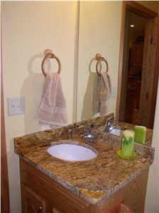 Ouro Fantastico Brazil Granite Vanity Top, Ouro Brazil Yellow Granite
