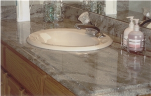 Silver Galaxy Granite, Silver Spark Granite Vanity Top, Grey Granite