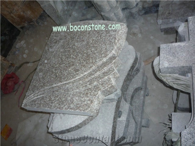 G664 Luoyuan Red Granite Monument,tombstone,Chinese Red Color, European Style, Russian Style