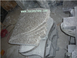 G664 Luoyuan Red Granite Monument,tombstone,Chinese Red Color, European Style, Russian Style