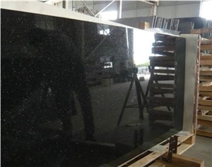 Polish Black Galaxy Granite Slab,tile Polish Black Galaxy Granite Slab,tile