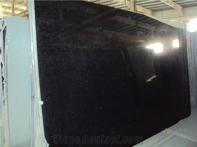 Polish Black Galaxy Granite Slab,tile