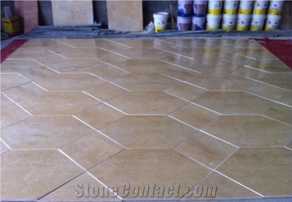 Golden Sinai Stone Tile,Egypt Yellow Limestone Tiles, Golden Sinai Limestone
